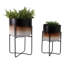 Pot à fleurs d'extérieur moderne avec supports en métal pour décoration intérieure - Pots de fleurs d'intérieur modernes pour le salon ou le patio - Brun-803281078