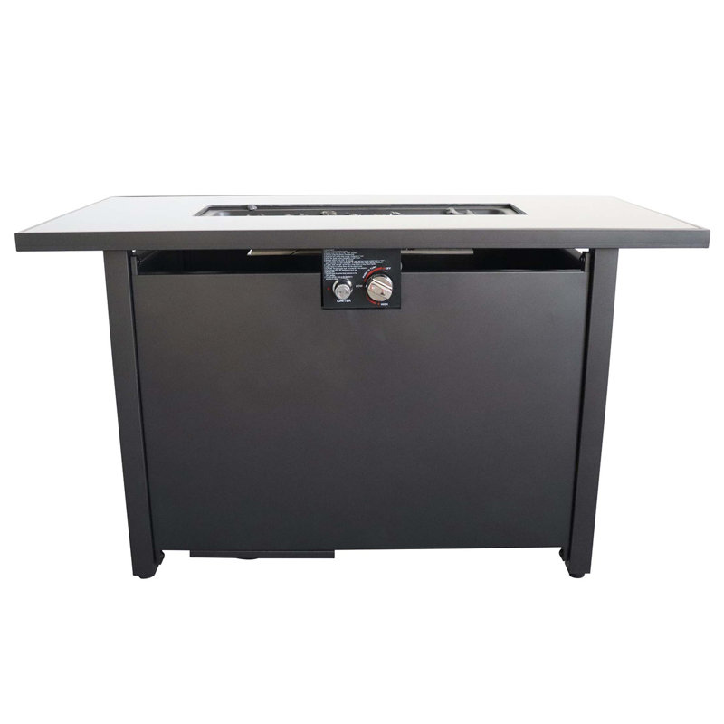 25" H Steel Outdoor Fire Pit Table with Lid