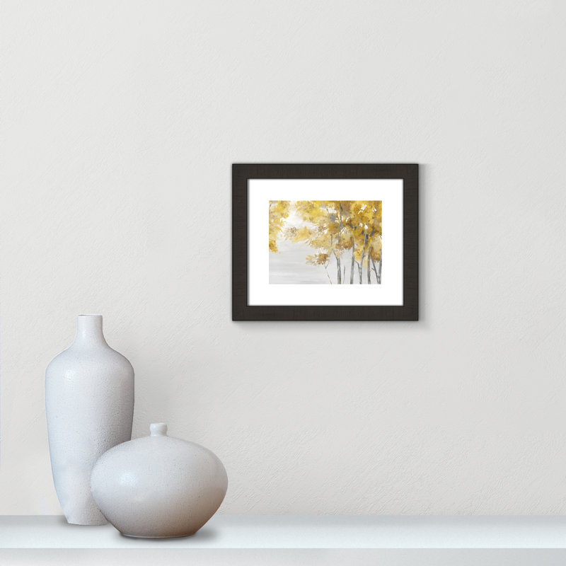 Jaune altruiste - Art encadré autoportant, Encadrement espresso foncé, H 13,5 po x l 15,5 po x P 2 po