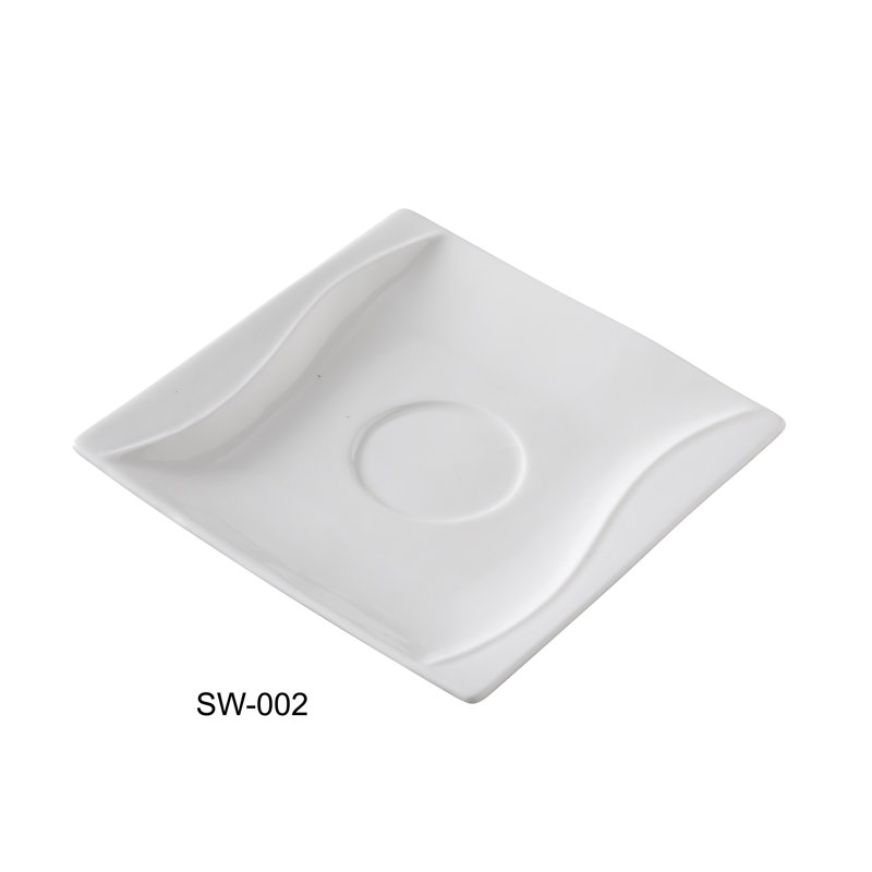 Soucoupe en porcelaine tendre de 5,5 po Sea Wave