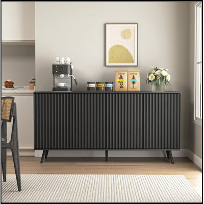 Versatile Sideboard Buffet Cabinet with Storage, 4 Doors, Adjustable Shelves for Living Room and Kitchen