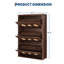 Armoire à chaussures 3 tiroirs à devant rabattable, rangement pour chaussures autoportant mince en bois avec compartiments cachés pour le vestibule et le couloir-124439392