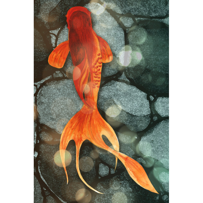 Fantail II - Painting on Canvas, 122 cm H x 81 cm W, Black Floater Frame