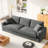 101" Oversized Corduroy Sofa with Square Armrests and Pocket Spring Cushion Seat - Gray-1229658682