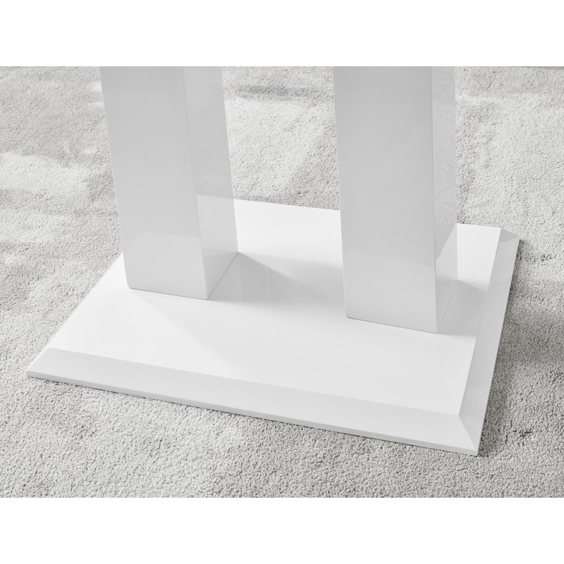 Table de salle à manger 6 personnes, Blanc, H 29,53 po x L 47 po x l 27,5 po