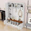 Arbre d'entrée avec banc de rangement, 5 crochets, armoire et tablettes-129945975