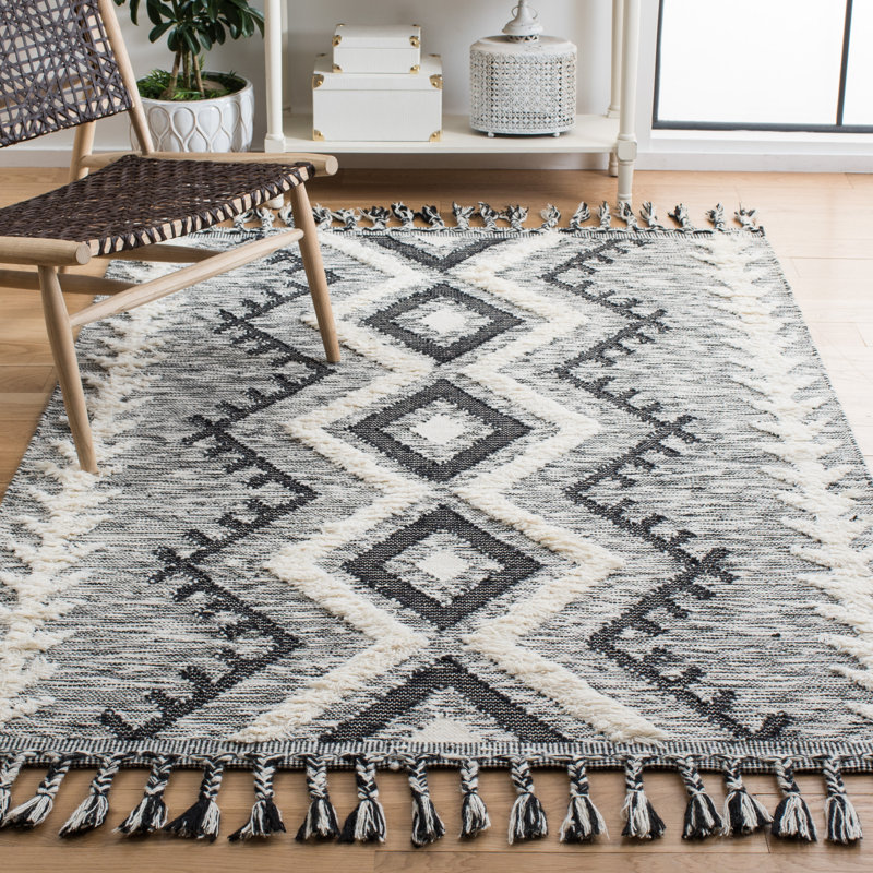 Tapis ivoire / noir Thames 462, Rectangle 8 pi x 10 pi