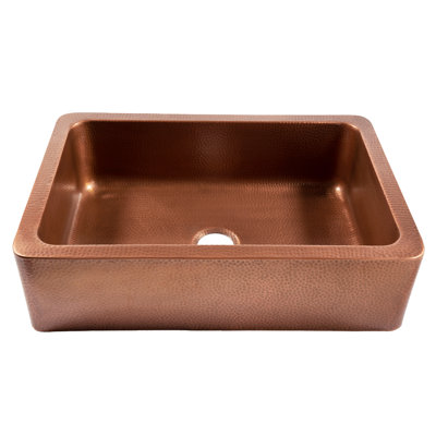 Adams Copper 33"" Single Bowl Farmhouse Apron Front Undermount Kitchen Sink -  Birch Lane™, E1C2E34A41774B95A08B5ECCFB8E6C8D