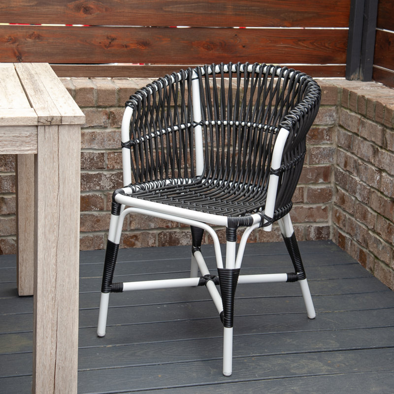 Fauteuil en osier / rotin Amayah, Noir