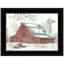 Reproduction d’art sur papier encadrée « Winter Barn avec Pickup Truck » par Cindy Jacobs-1836583254