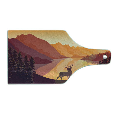 Glass Deer Hunting Cutting Board