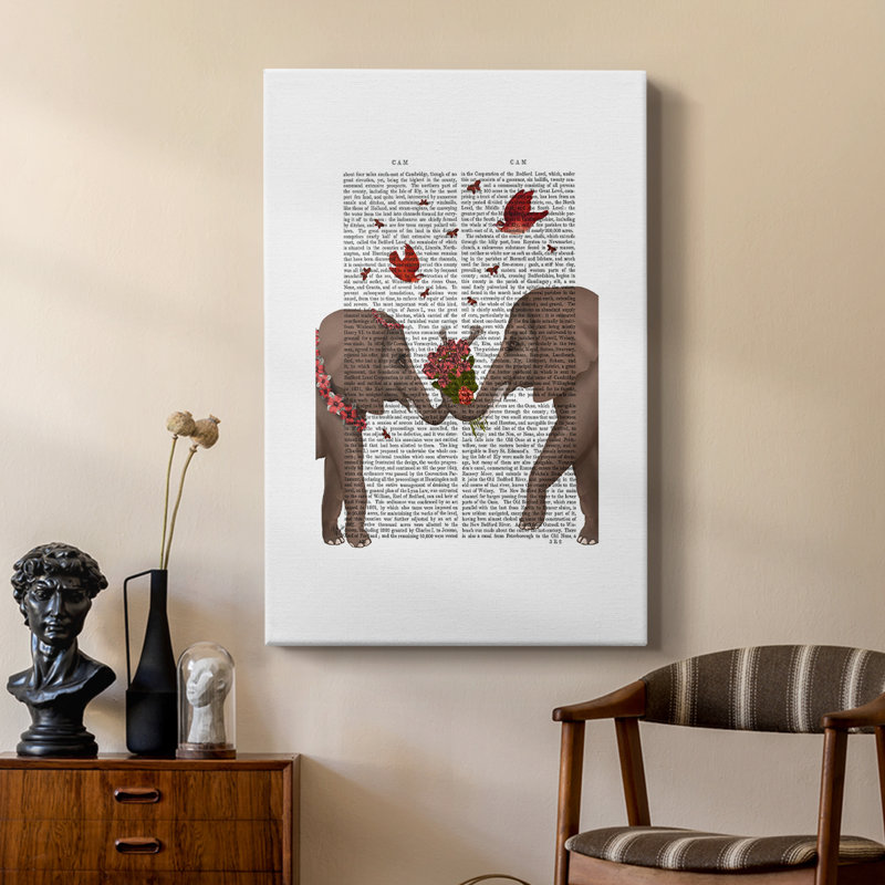 Bouquet d'éléphants, portrait - galerie Cavas sur mesure, H 48 po x l 32 po