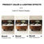 Table basse moderne 35,43 po avec plateau en pierre naturelle flammée, tiroirs de rangement et pieds sphériques Modern