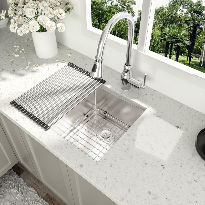 15 Inch Undermount Sink - 15"X17"X10", Stainless Steel 16 Gauge, Single Bowl 10 Deep, & Attractive, Brushed Satin, Soundproof, Condensation, Slope Drain Design Kitchen Gauge Bowl, Handcrafted Satin