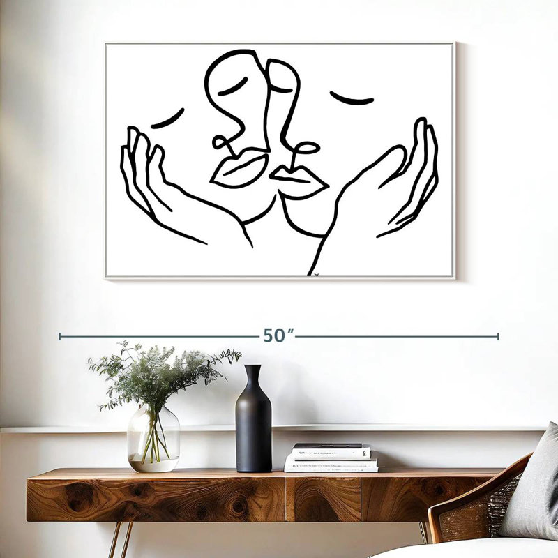 Touching, Floating Frame White, 40" X 27"