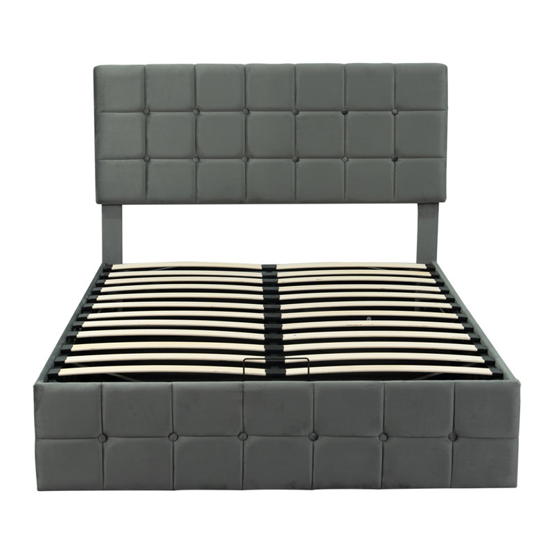 Nathniel Upholstered Ottoman Storage Bed, Grey