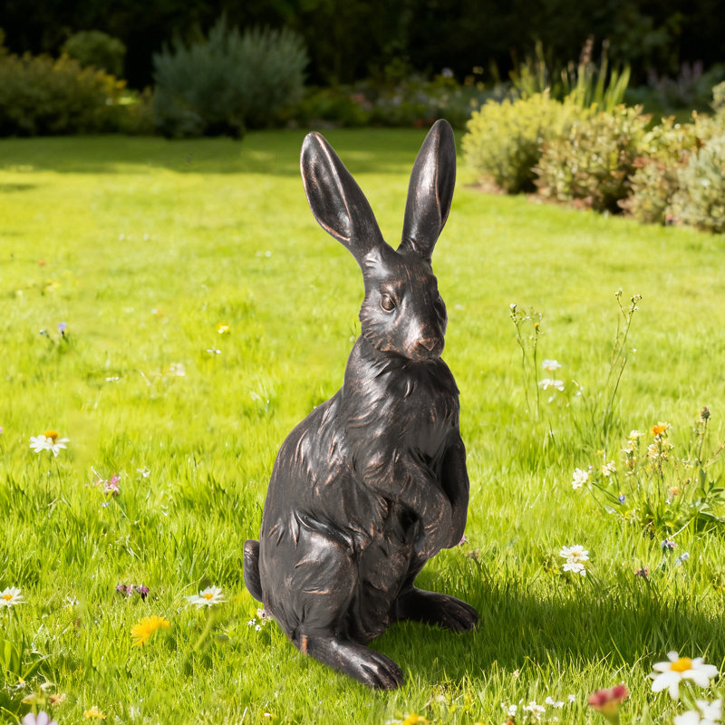23''H MGO Bronze Standing Rabbit Statue