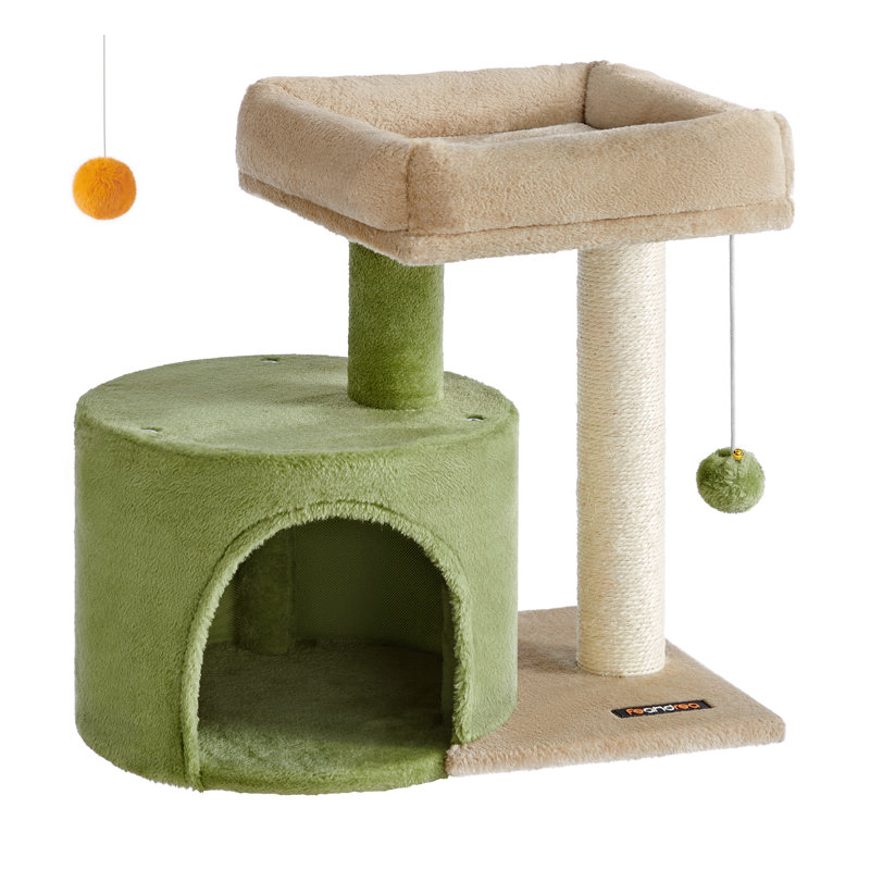 47cm H Cat Tree, Green/Brown
