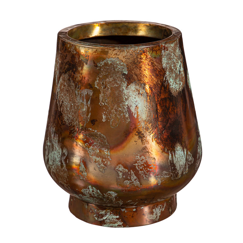 Oil Rubbed Metal Planter