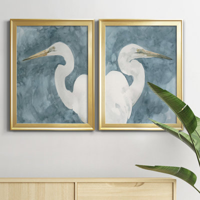 " Heron Portrait I " 2 - Pieces Painting Print