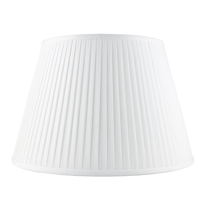 Knife Pleat Empire Linen Lamp Shade, 12"H x 18"W x 18"D, Off White