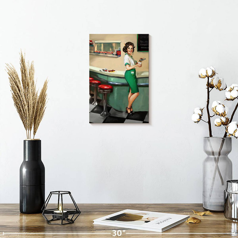 Leisha Diner Waitress, 12" H x 8" W
