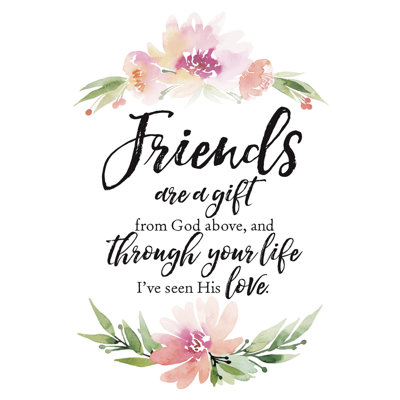 Art textuel sur bois « Friends Are A Gift » de Woodland Grace
