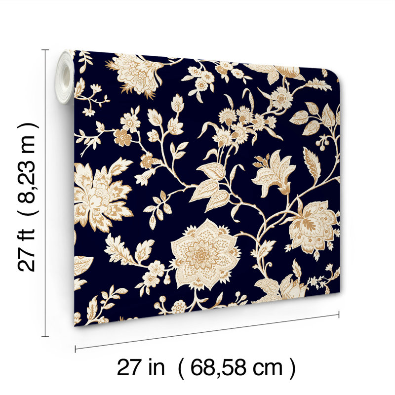 Sutton Floral Wallpaper Roll, Black