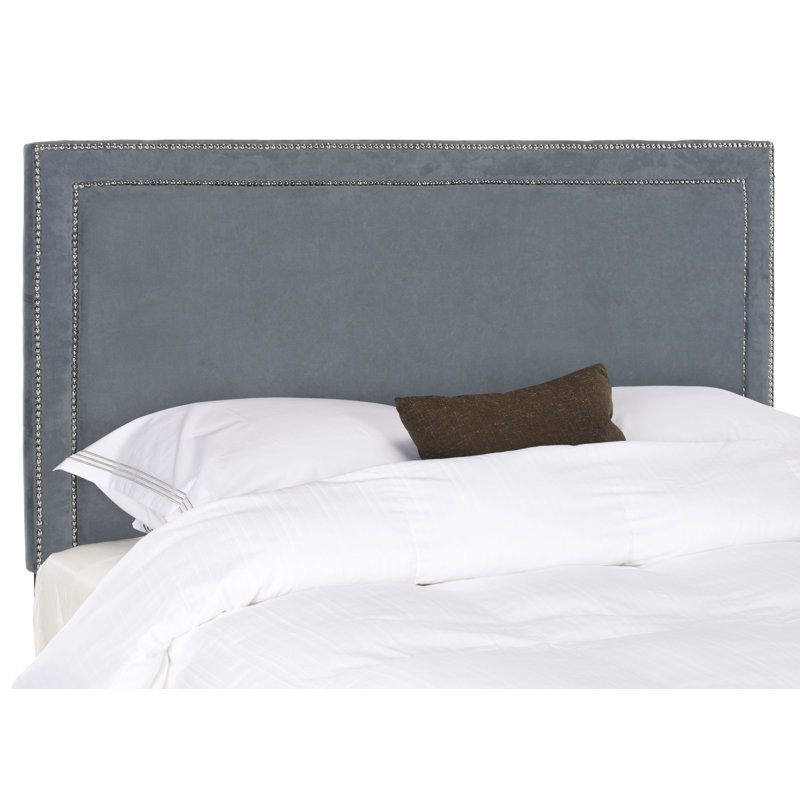 Dominick Upholstered Headboard, Velvet Gray, Full