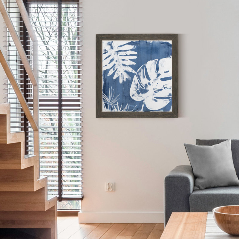 Indigo Indigo impressions IV-reproduction d’art, H 27,5 po x l 27,5 po x P 1,5 po, Toile avec cadre gris