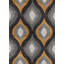 Arnhild Modern Soft Curved Diamonds Design Shaggy Gold/Grey Rug-447928843