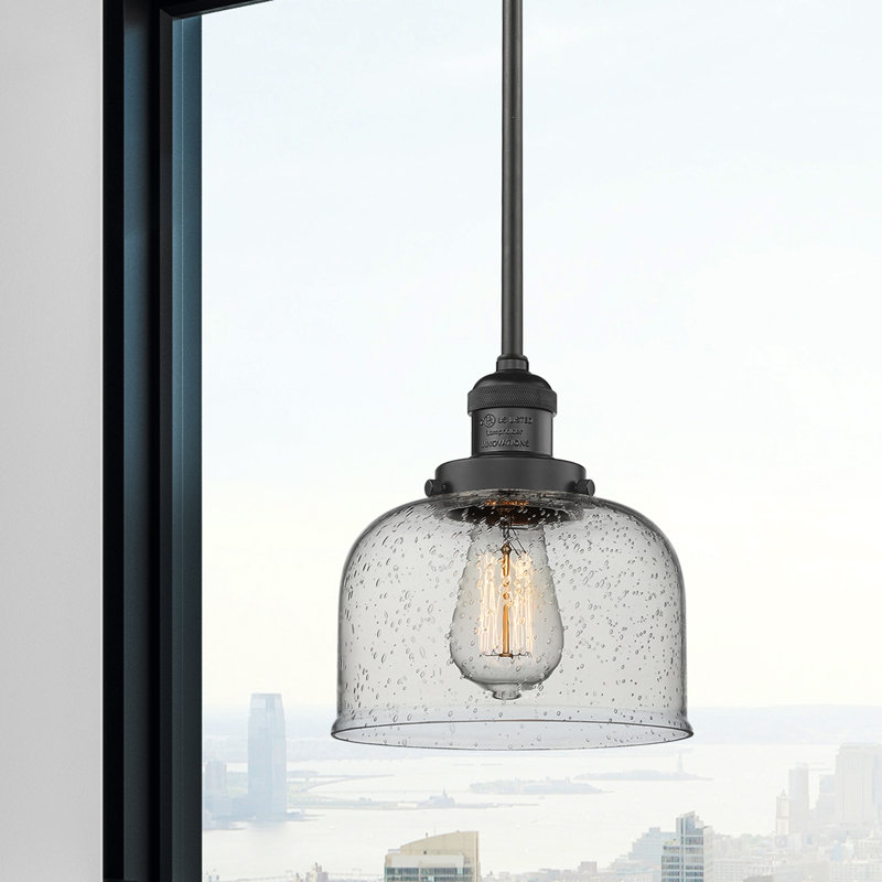 Hargett 1 - Light Single Pendant, Seedy, Black Antique Brass, 10" H x 8" W x 8" D