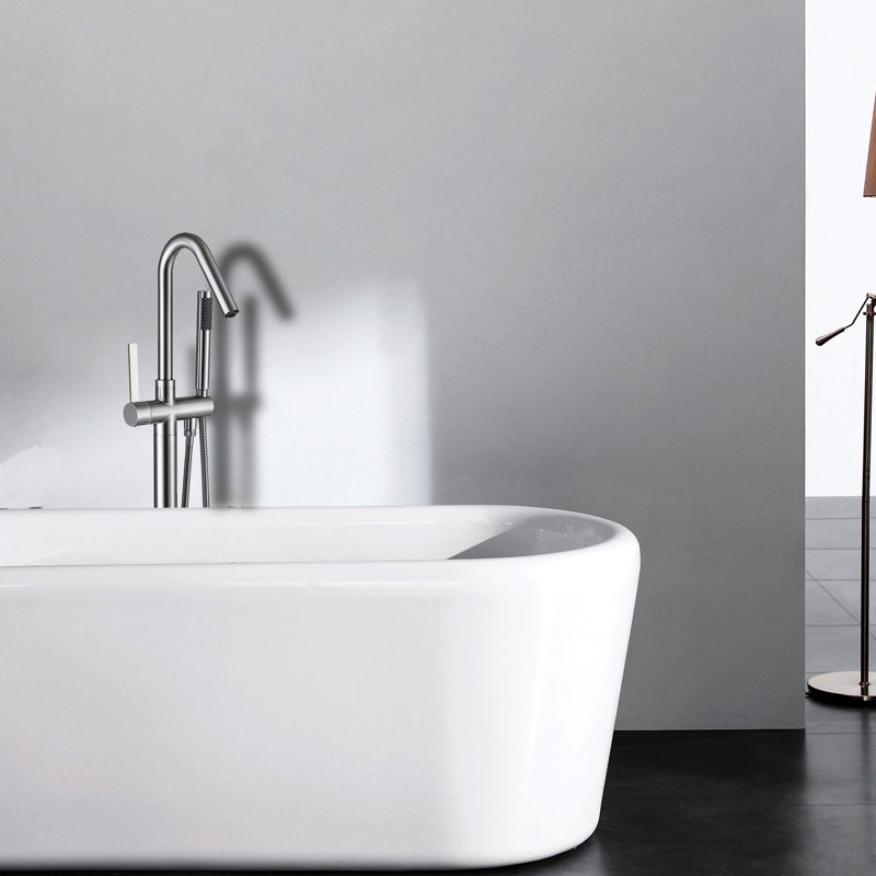 Contemporary Freestanding Bathtub Faucet With Hand Shower And Robust Performance