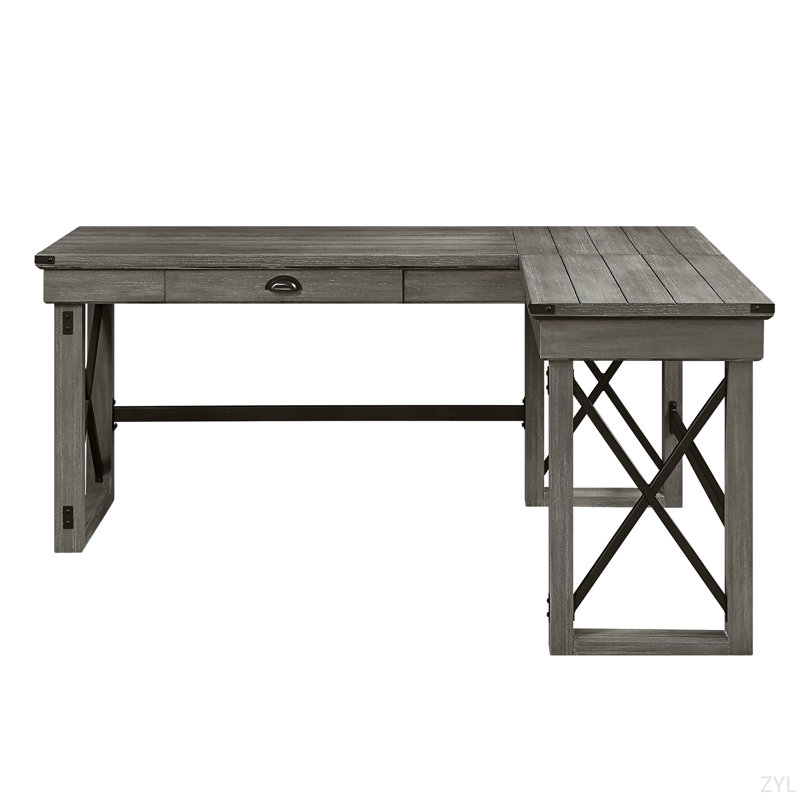 Bureau d'écriture avec finition relevable gris vieilli