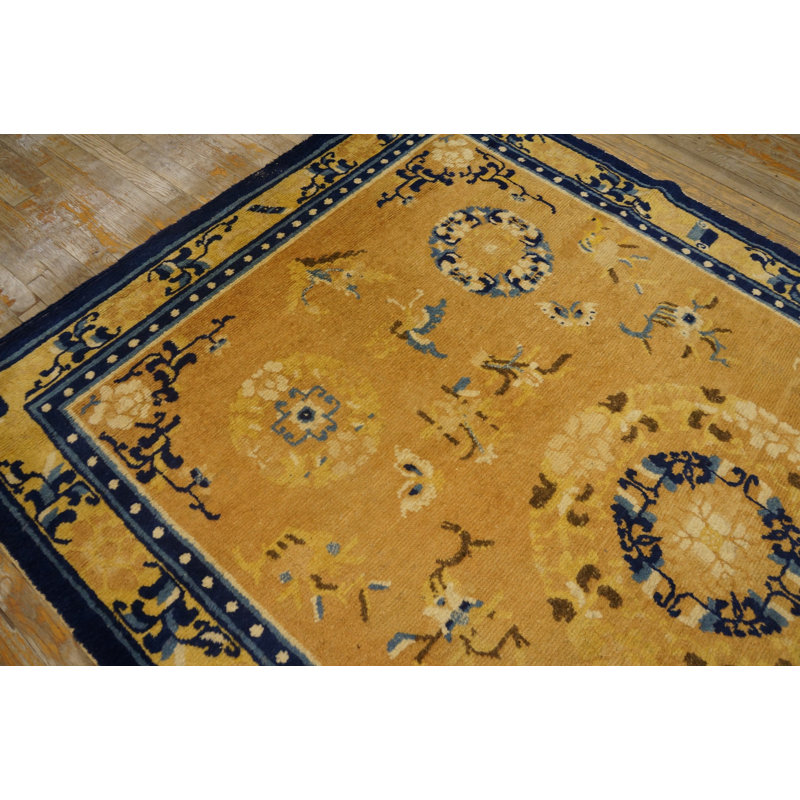 Tapis de couloir brun antique en laine Ningxia