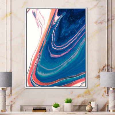 «Luxury Turquoise Marble River III», art mural sur toile glam