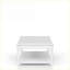 Table basse de salon blanche transitionnelle avec 2 tiroirs Roulettes, rangement peu encombrant