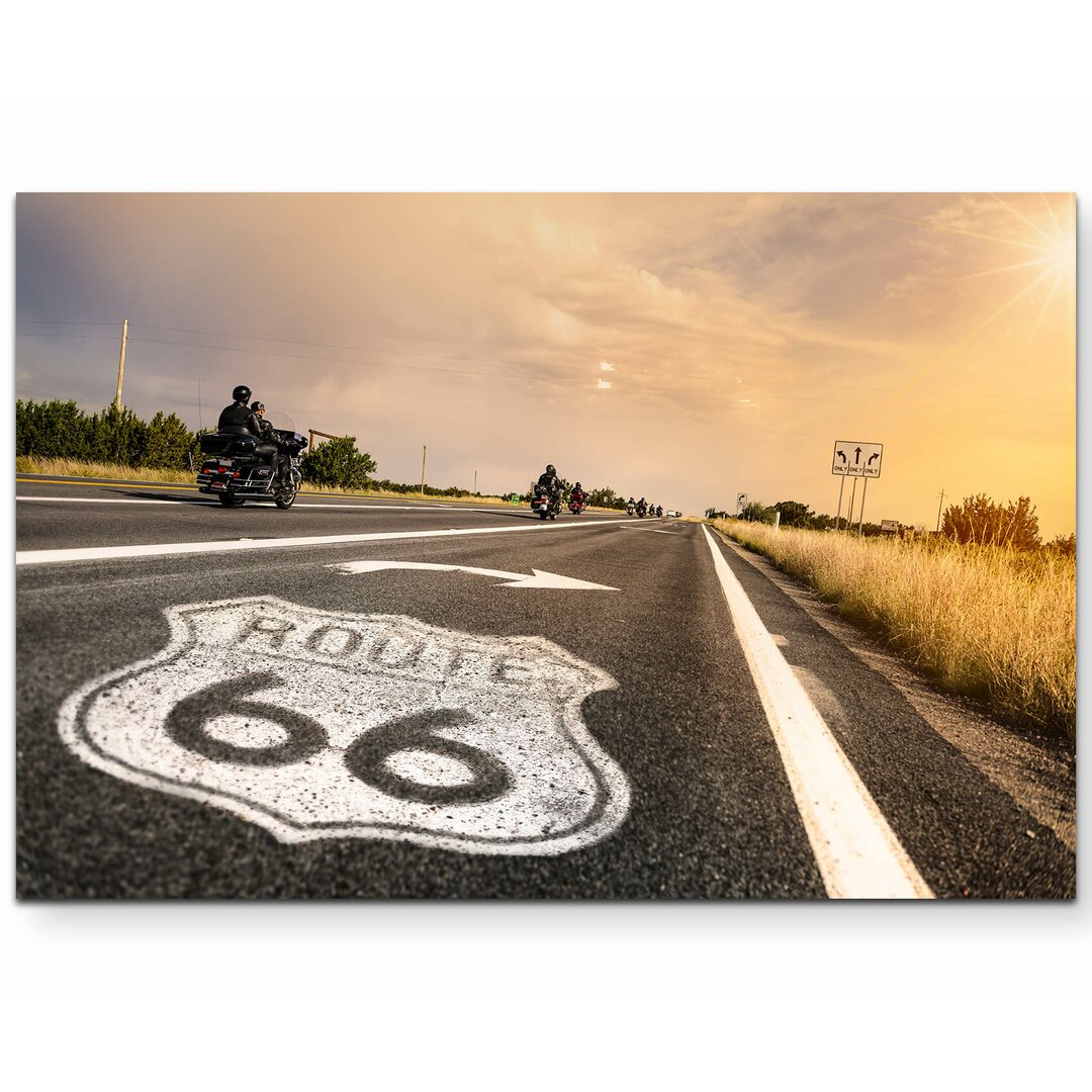 Leinwandbild Route 66 Straßenschild