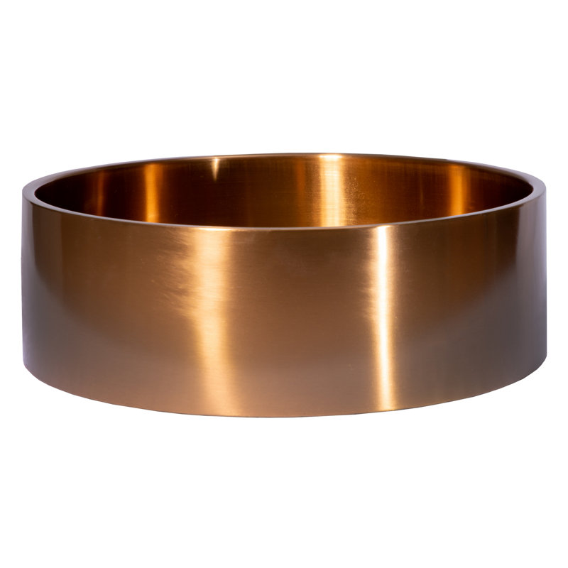 Eden Bath 15.75'' Stainless Steel Circular Bathroom Sink, Rose Gold