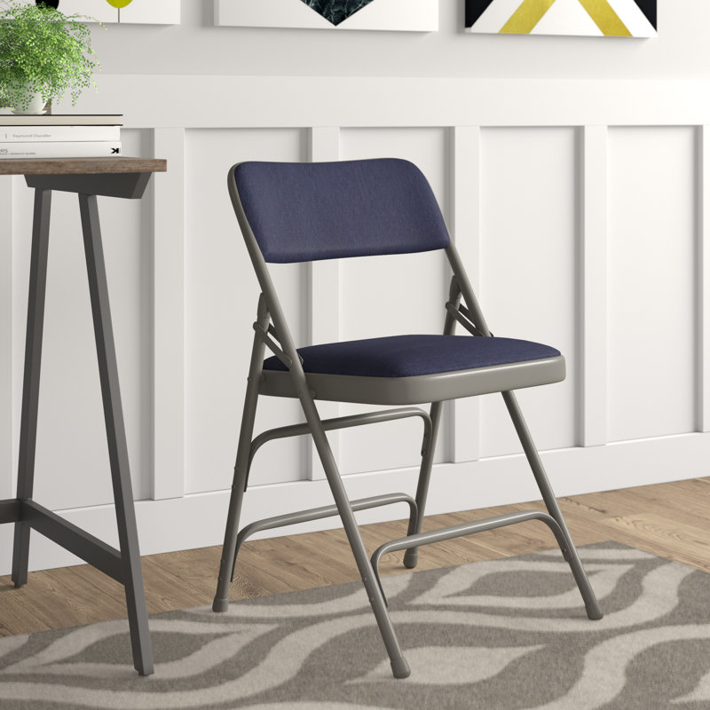 Chaise pliante en métal Olverson, Bleu marine