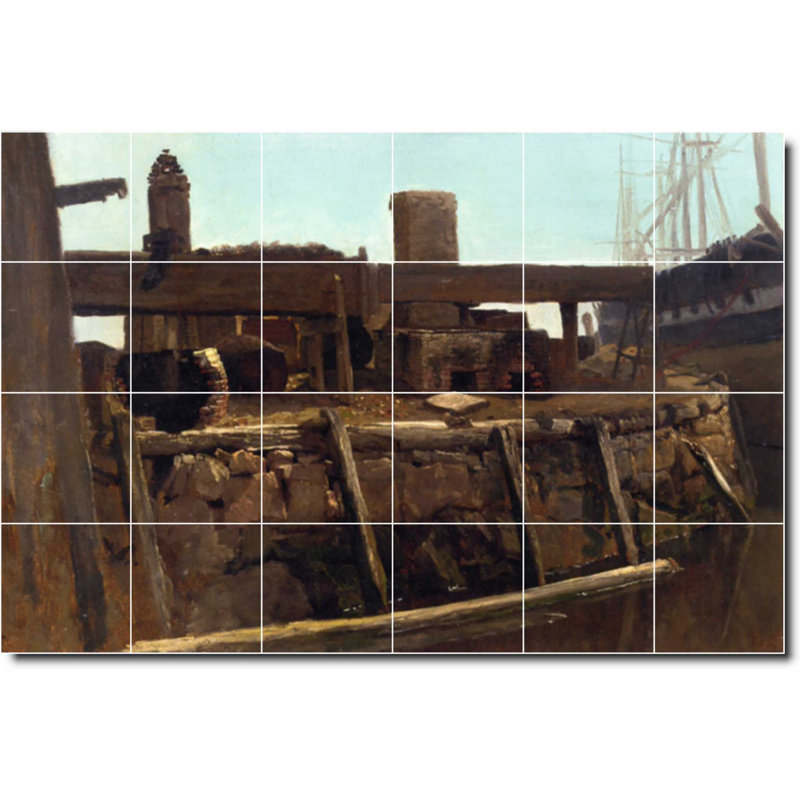 Carreau de céramique décorative 36 po x 24 po 6 po x 6 po, Bord de l'eau 582
