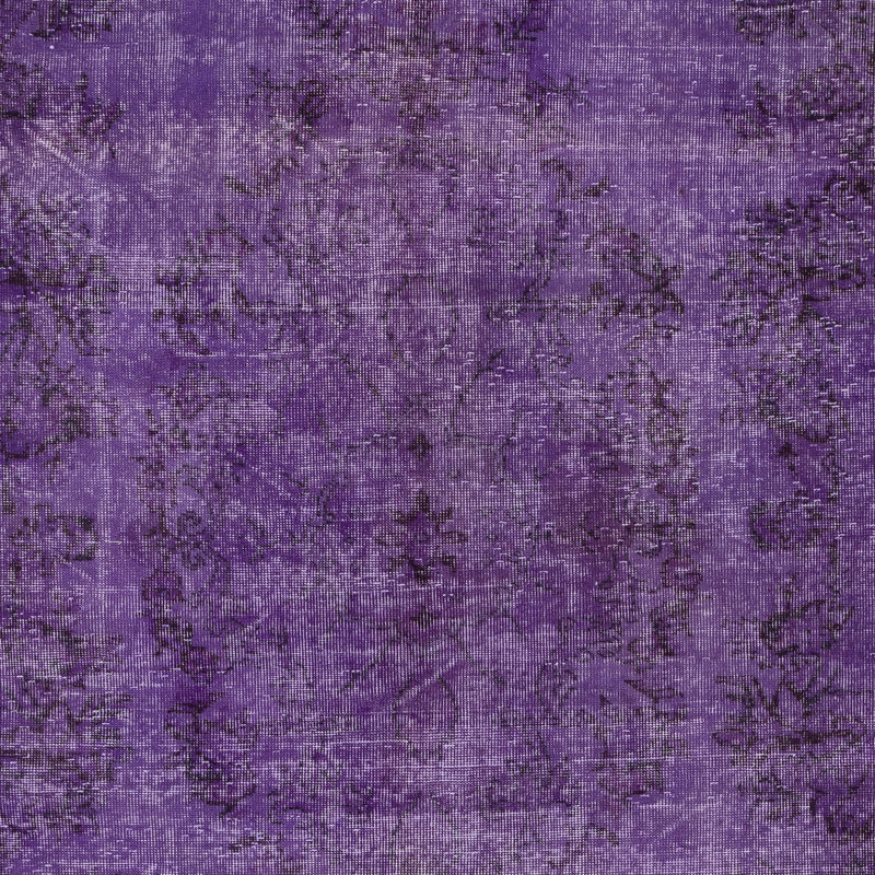 Tapis turc en laine fait à la main 6,5 x 10,6 pi rétro mauve pour intérieurs modernes