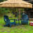 Folding Adirondack Chair with Dual Cup Holder - Weather-Resistant Composite Wood Texture for Outdoor Relaxation-129006290