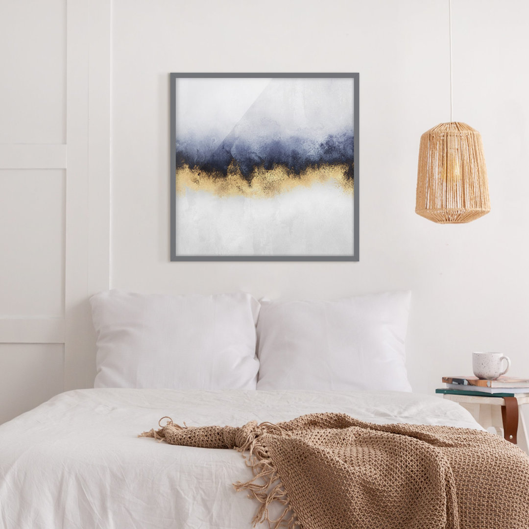 Gerahmter Fotodruck Cloudy Sky mit Gold