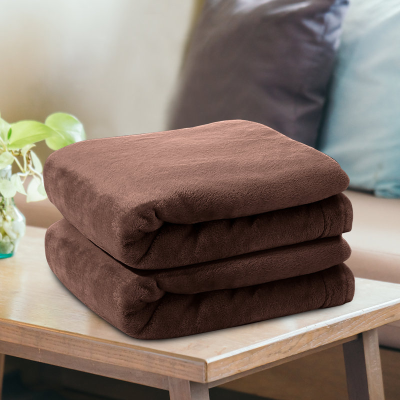 Plush Mink Fleece Blanket – Ultra-Soft, Lightweight Throw For All Seasons, Coffee, 150cm x 200cm