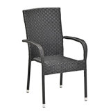 Lorenzo Wicker Outdoor Stackable Dining Armchairs