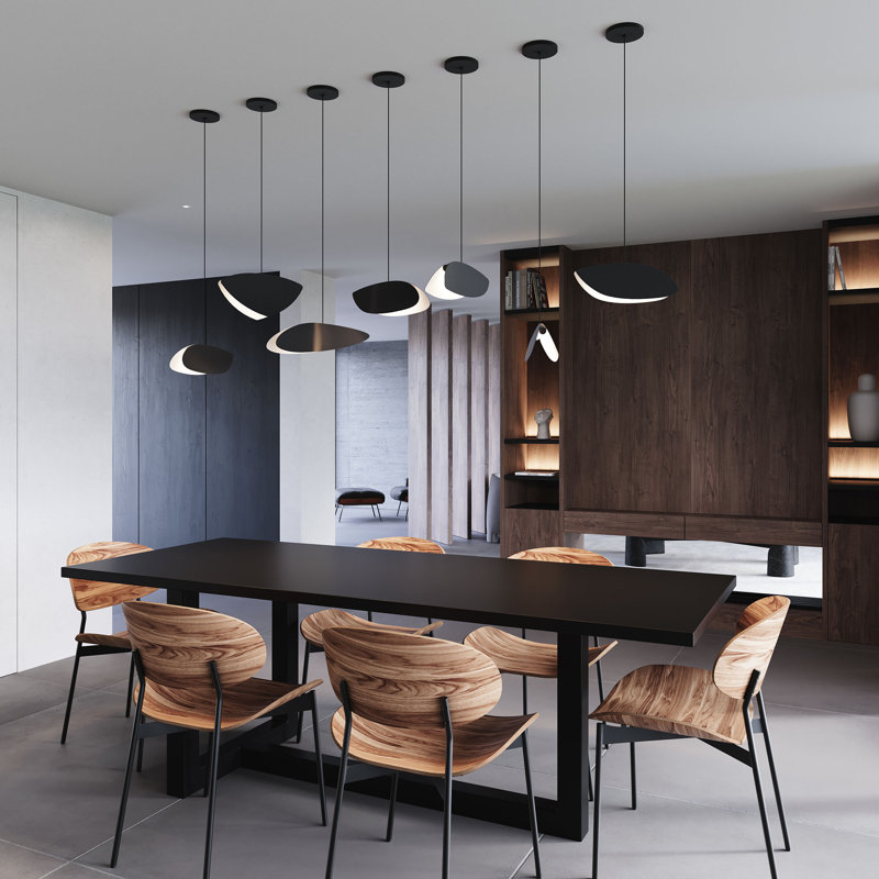 Papillons™ 1 - Light LED Pendant, Satin Black, 6.75" H x 12.5" W x 5.25" D