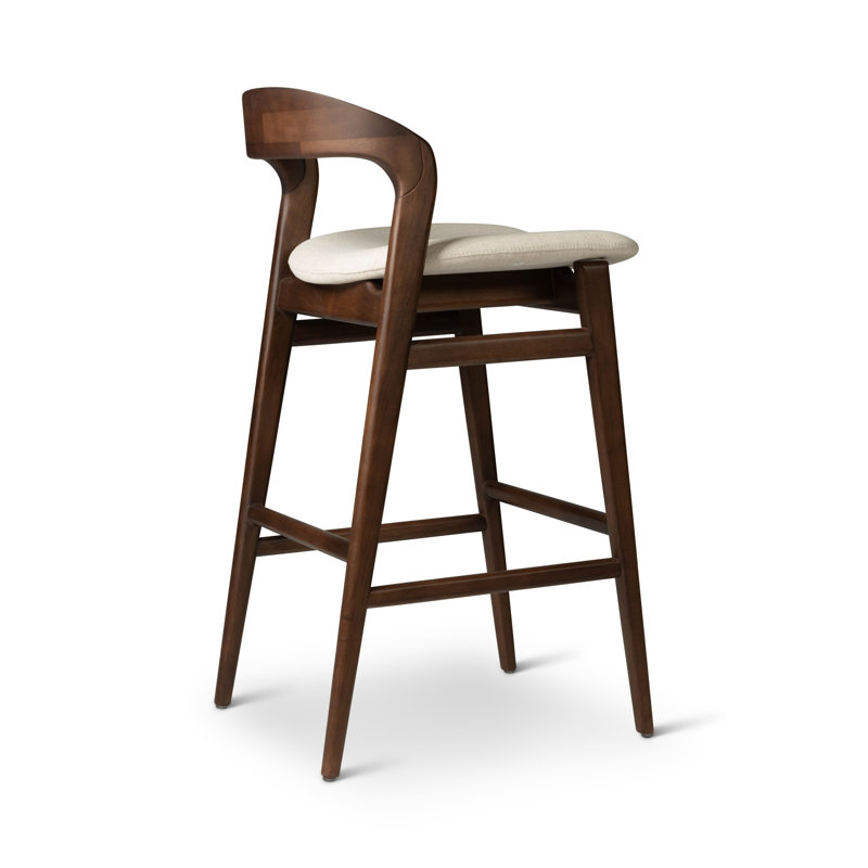 Modern Brazilian Velma Counter Stool, Medley Ivory Performance Basketweave, Bar Stool (29.25” Seat Height)