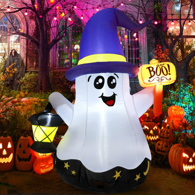 GOOSH 5 FT LED-Lit Halloween Inflatable Ghost with Hand-Held Light