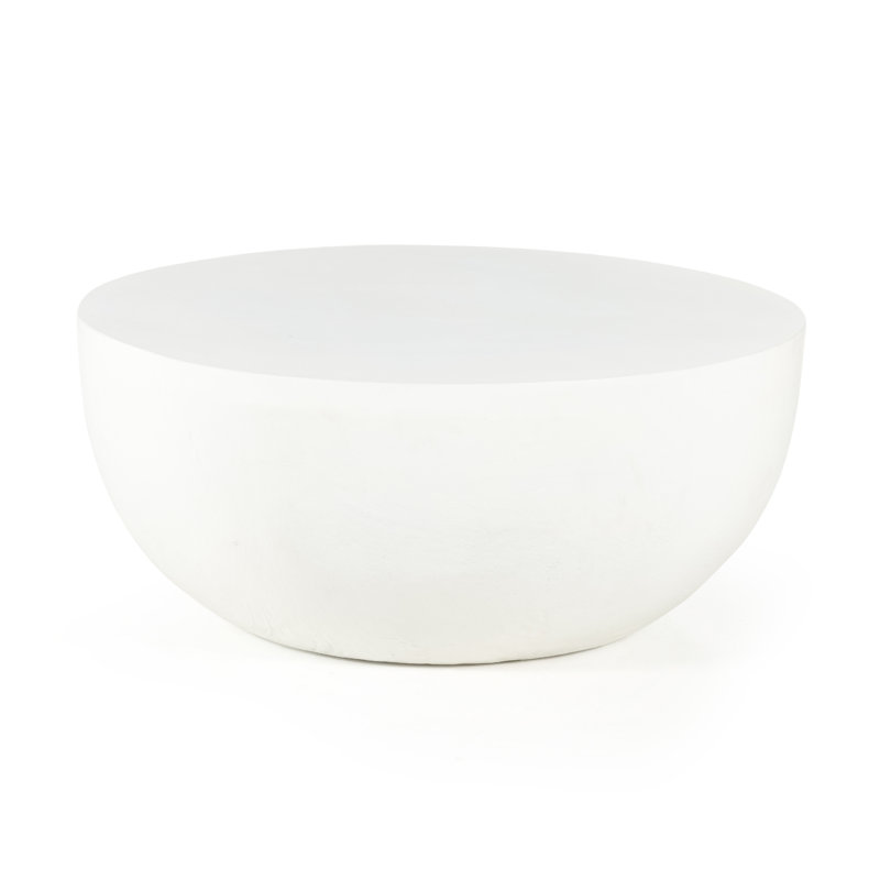 Basil Outdoor Round Coffee Table, White